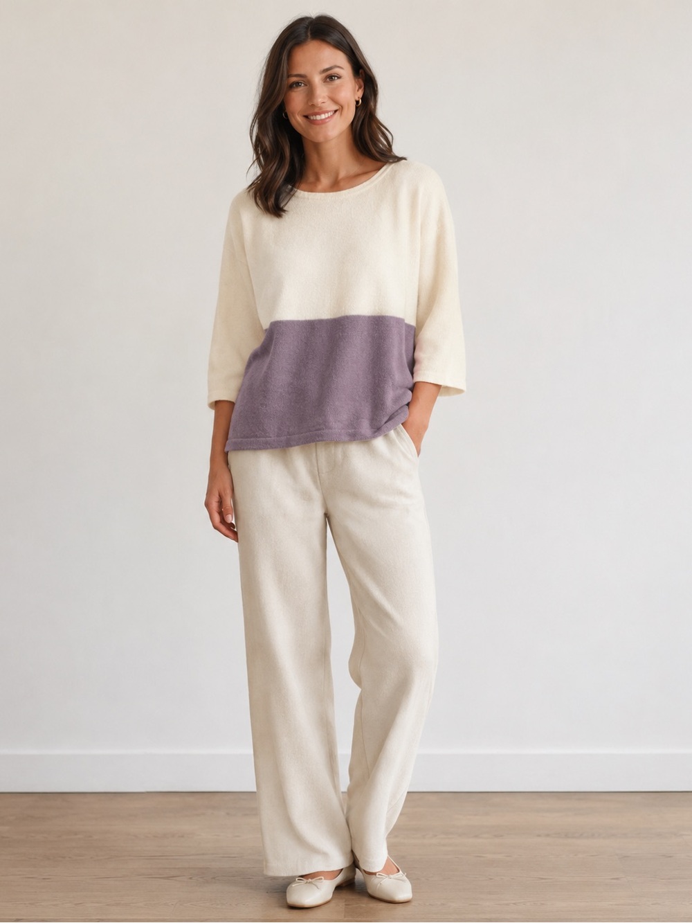 Pure Collection 100% Cashmere Colorblock Sweater – Size XL